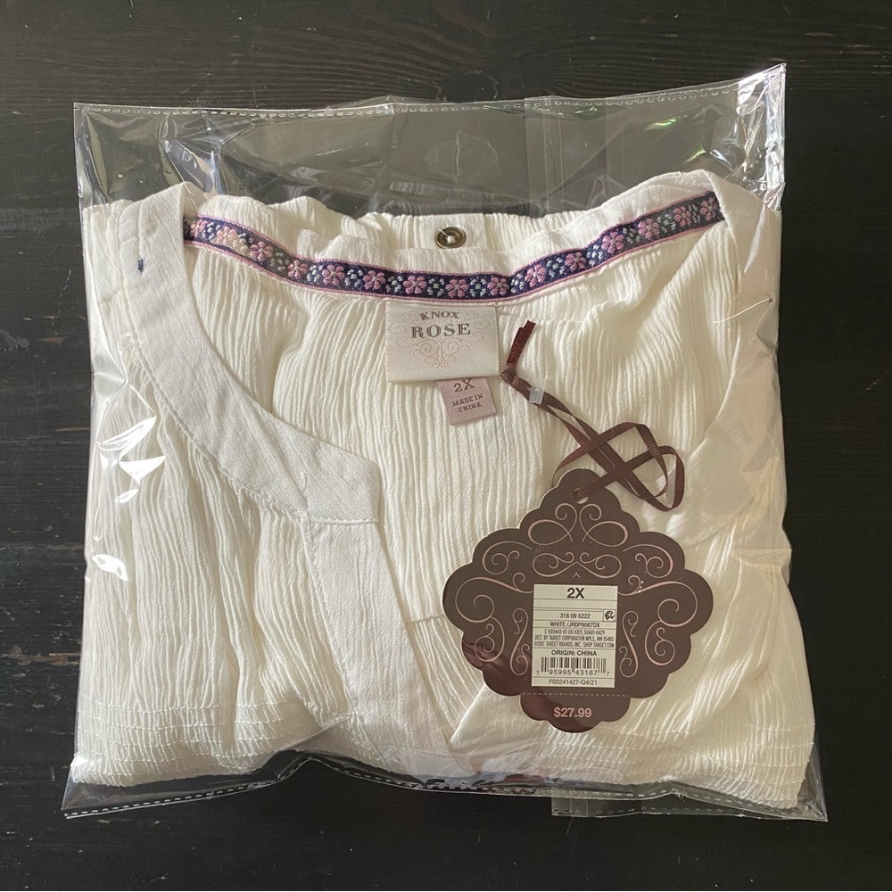 NWT-KNOX ROSE-WHITE SLEEVELESS DRESS-SIZE 2X - Picture 7 of 8